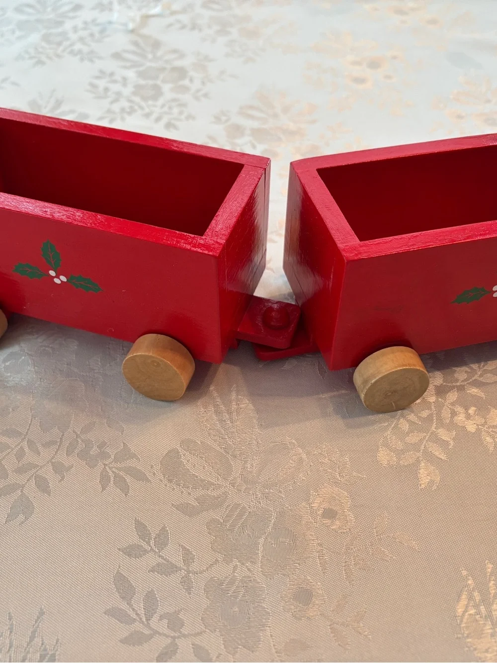 Vtg Kurt S Adler Wooden Candy Train Santa Three Cars 26”